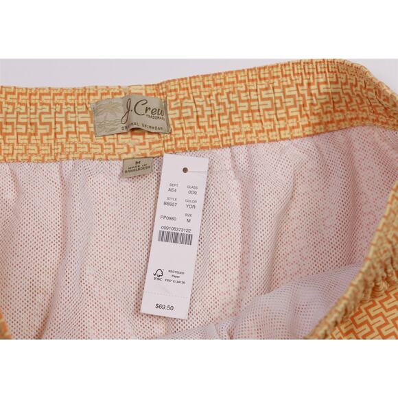 J.Crew Men's Orange Yellow Swimtrunks 8" Inseam Medium - Picture 2 of 5